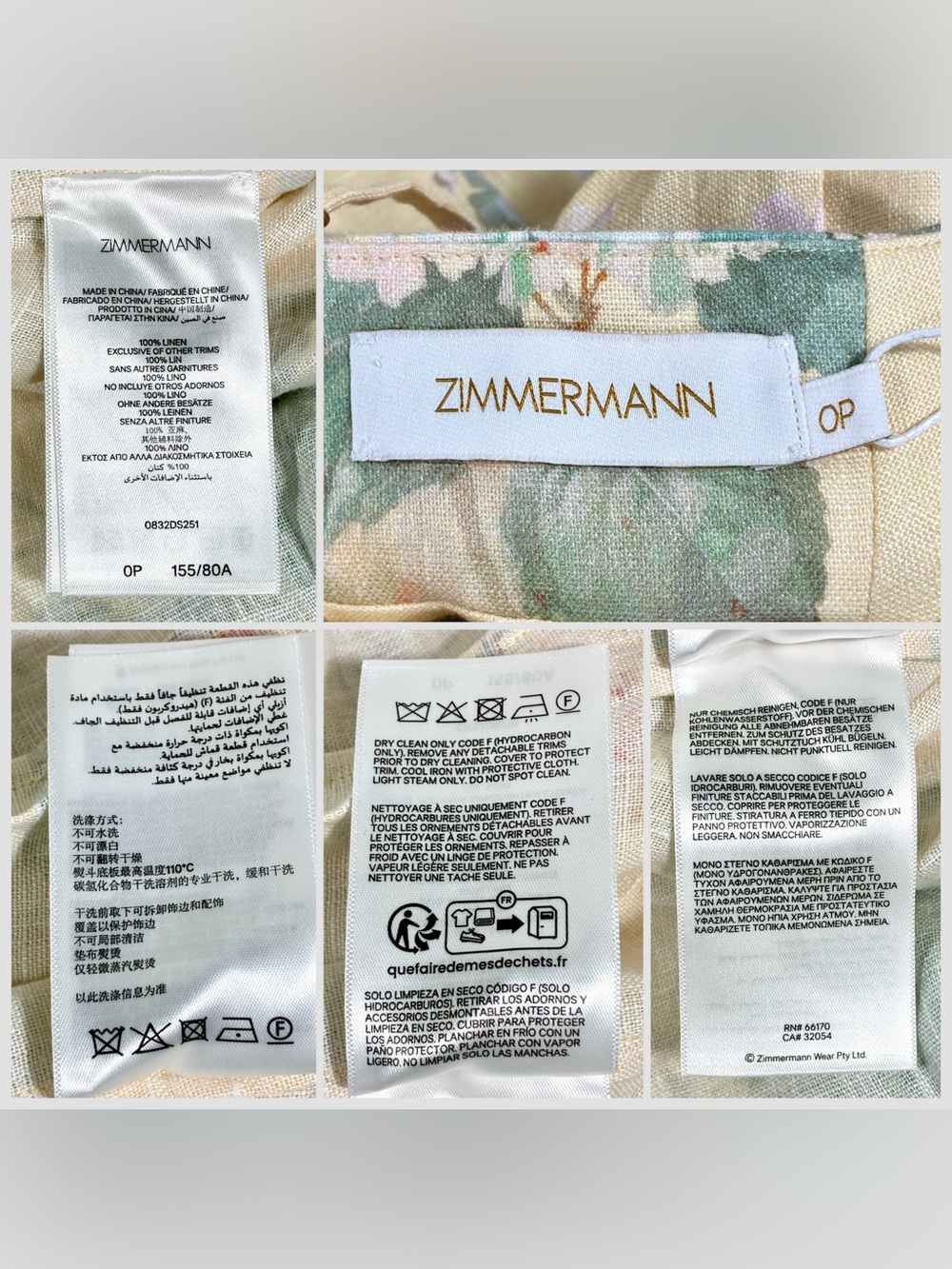 Zimmermann Illuminate Picnic Floral Linen Dress 2P Lemon Hydrangea NWT - Picture 7 of 17